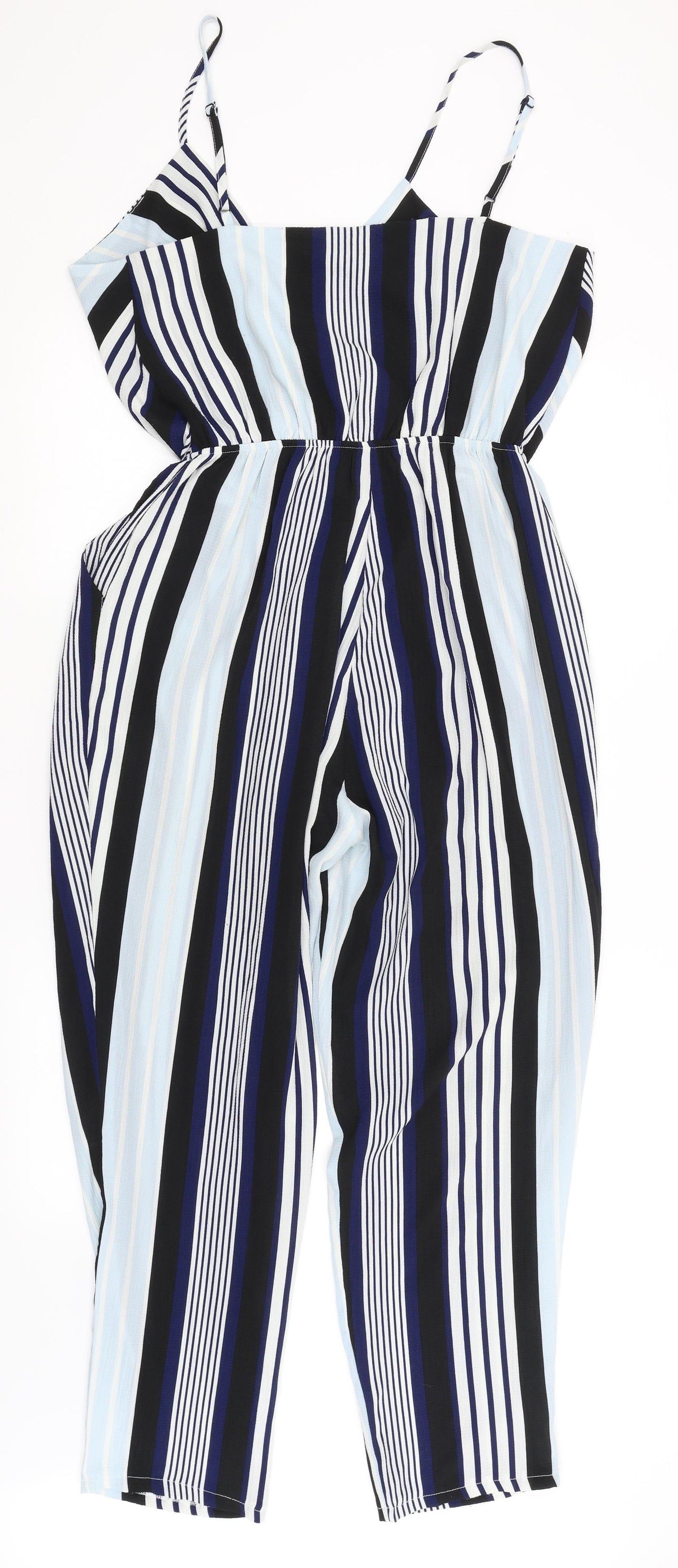 Cameo Rose Womens Blue Striped  Catsuit One-Piece Size 14 L25 in