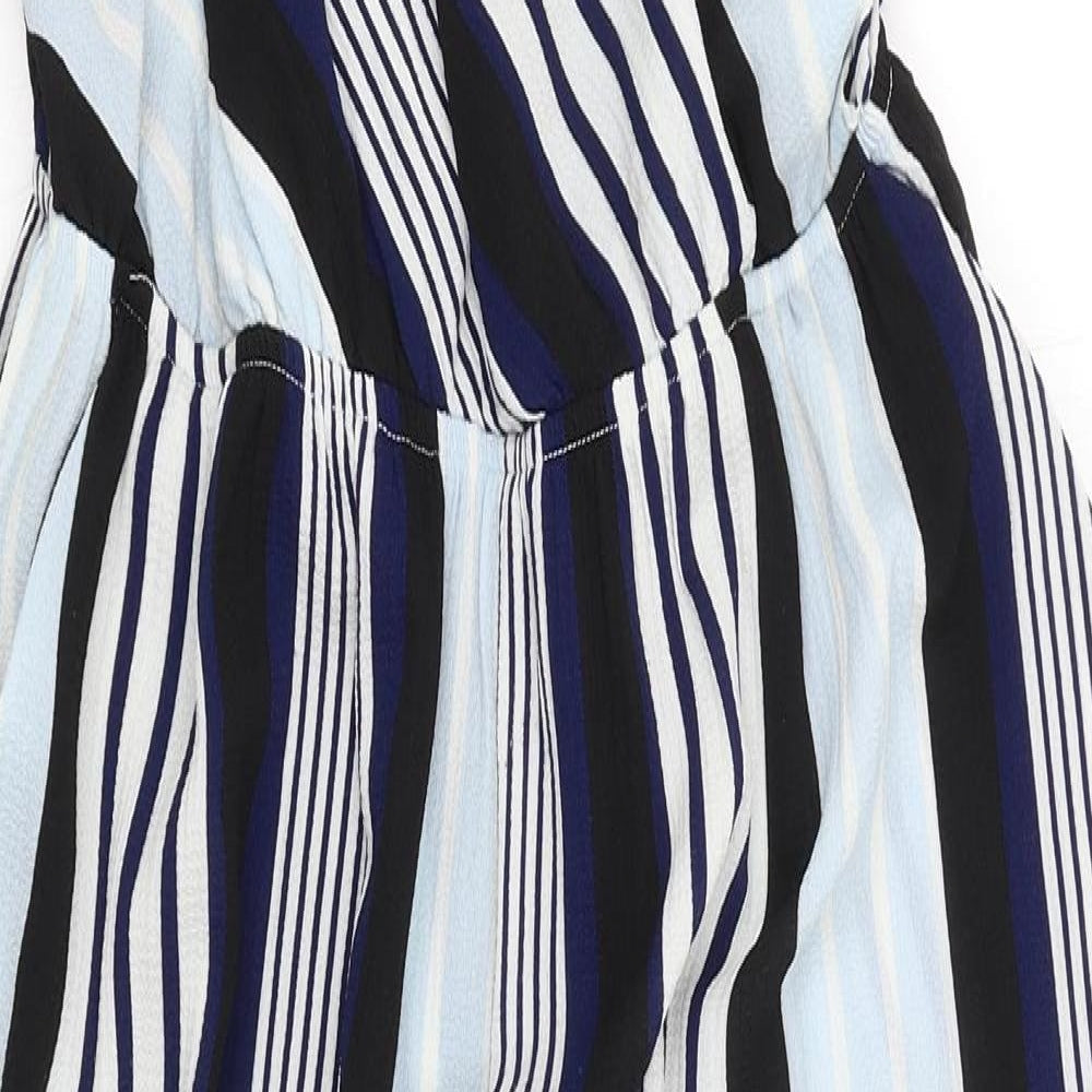 Cameo Rose Womens Blue Striped  Catsuit One-Piece Size 14 L25 in