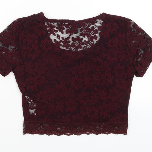 Topshop Womens Red   Cropped T-Shirt Size 10