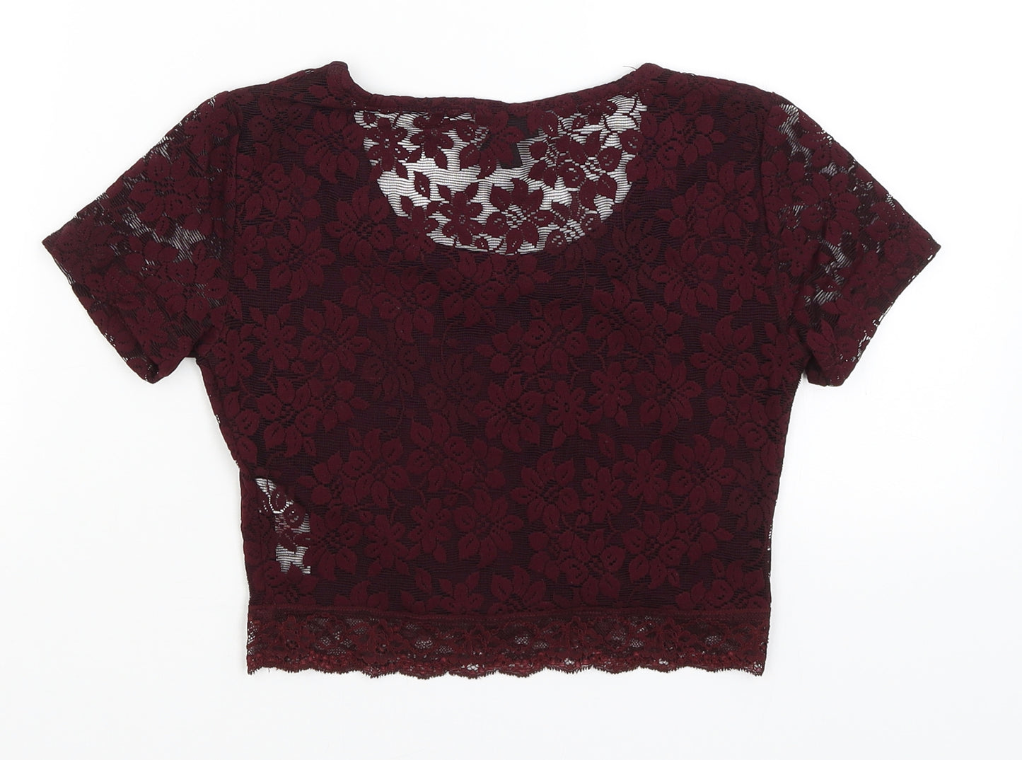 Topshop Womens Red   Cropped T-Shirt Size 10