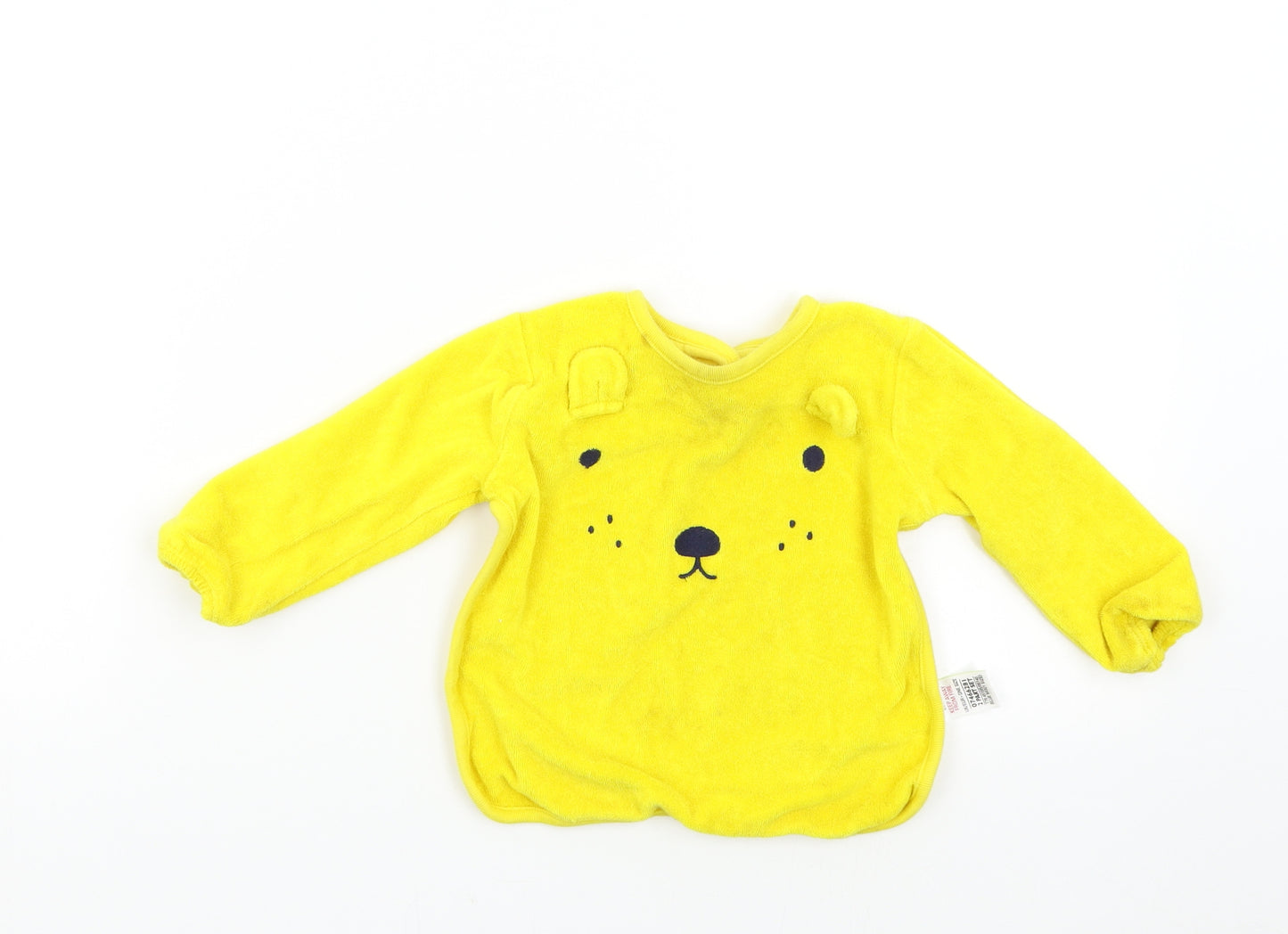 M&S Baby Yellow   Basic T-Shirt One Size  - Bib with sleeves