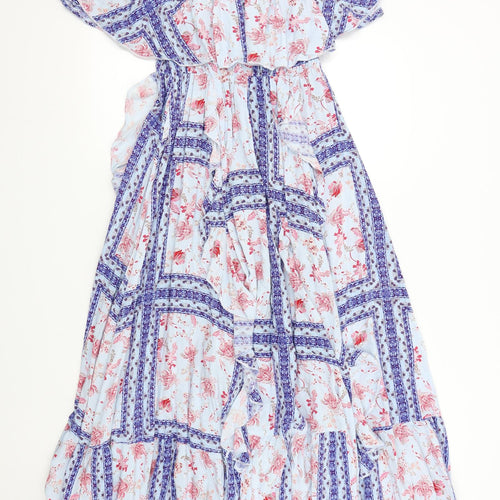 Jaase Womens Blue Geometric  Maxi  Size S