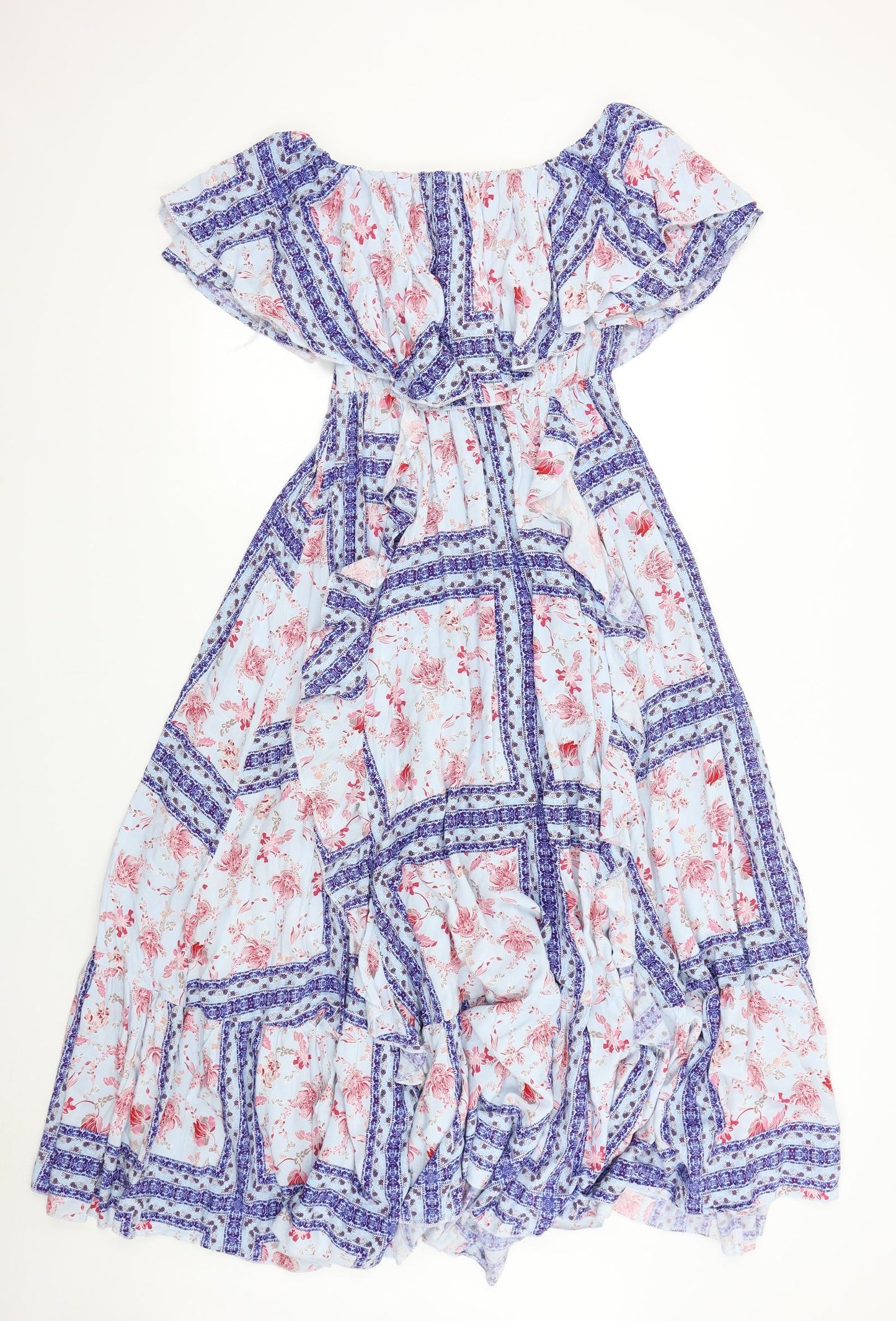 Jaase Womens Blue Geometric  Maxi  Size S