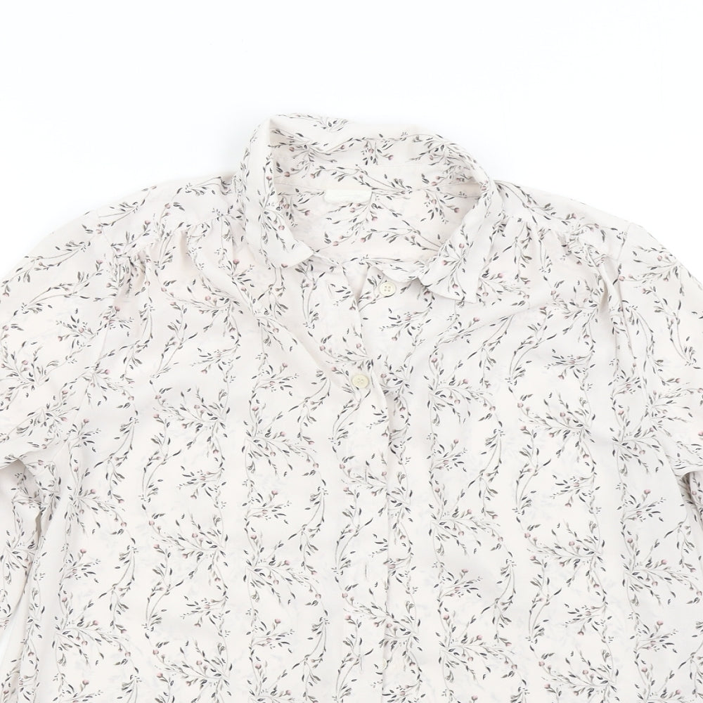 H&M Womens Pink Floral  Basic Button-Up Size 6