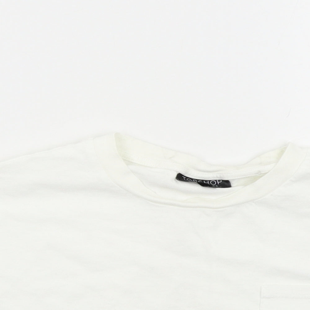 Topshop Womens White   Basic T-Shirt Size 8