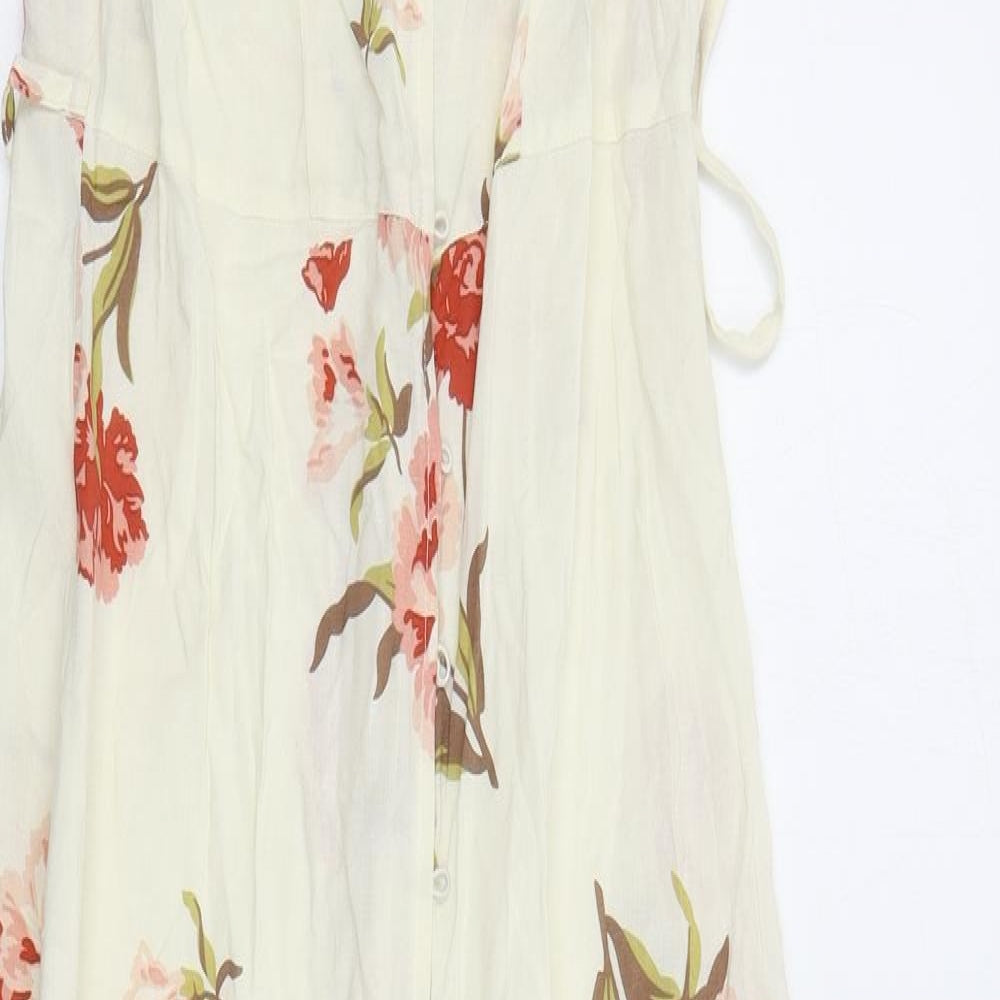 Primark Womens Ivory Floral  Maxi  Size 10