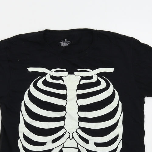 Preworn Mens Black    T-Shirt Size M  - Glow in the Dark Skeleton