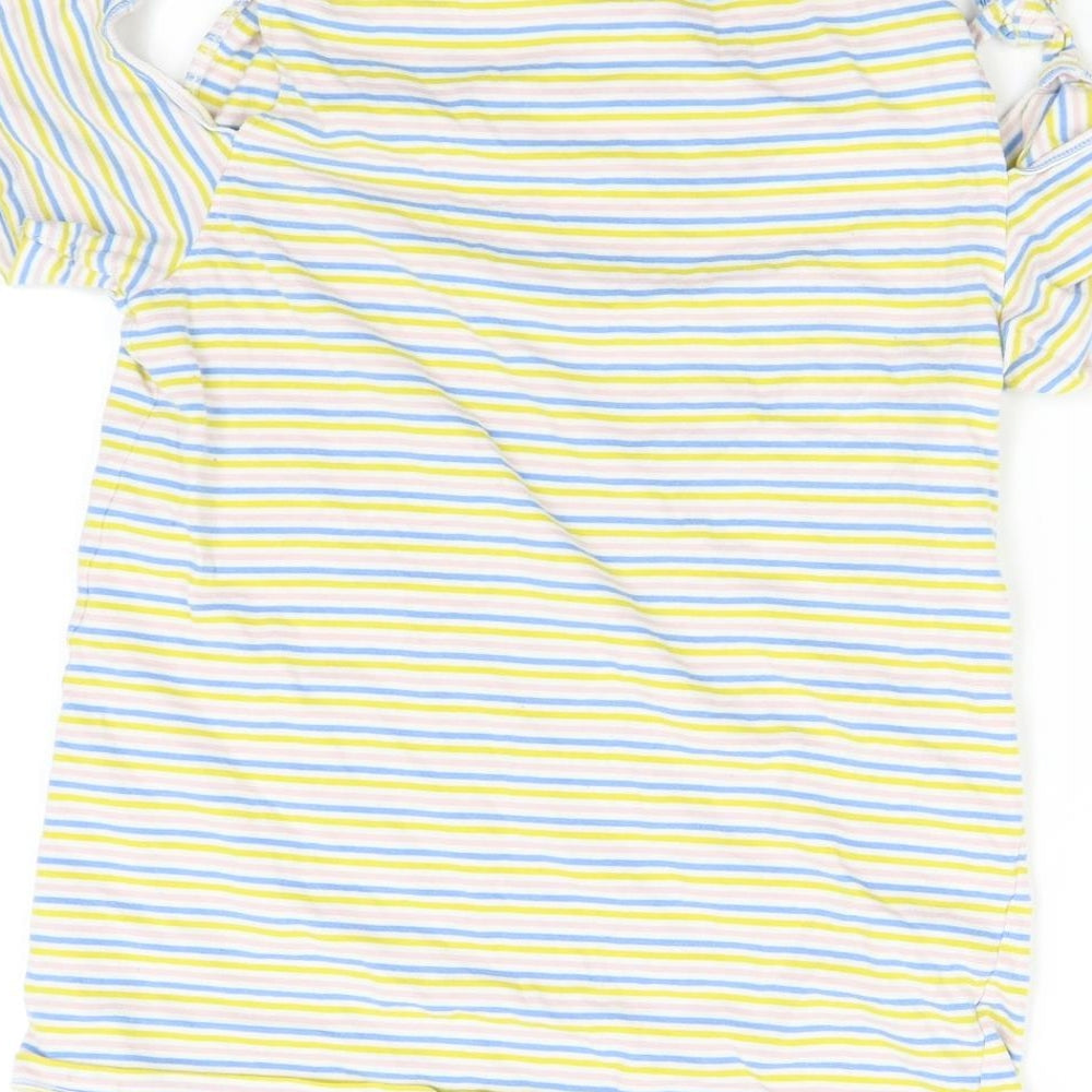 Very Girls Multicoloured Striped  Basic T-Shirt Size 14 Years