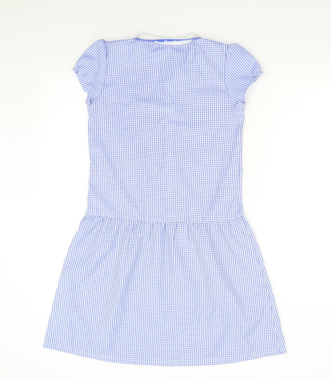 Matalan Girls Blue Check  Shift  Size 12 Years  - School