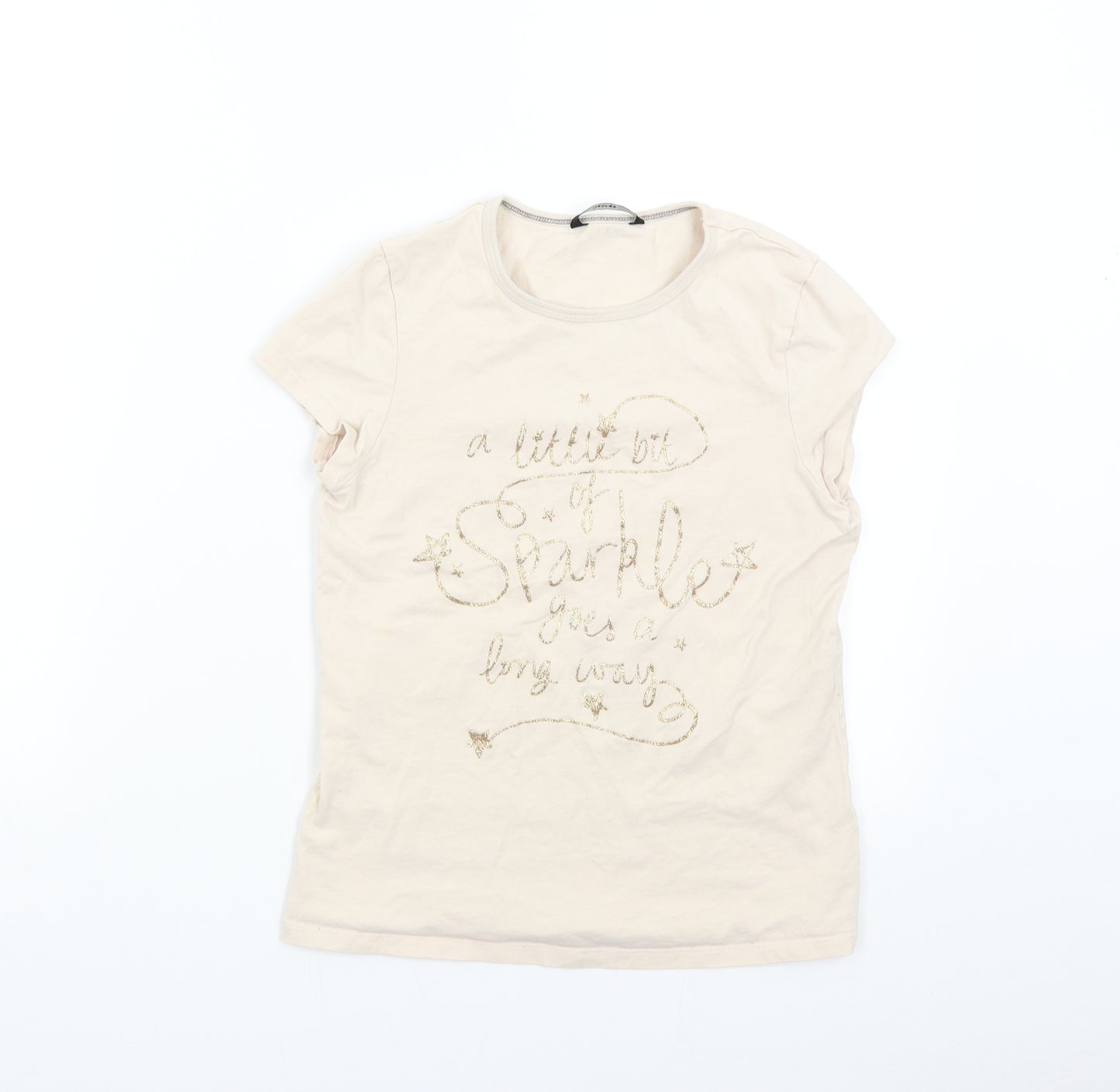 George Girls Beige Solid  Top Pyjama Top Size 12-13 Years