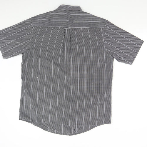 Colin Montgomerie Mens Grey Striped   Button-Up Size M