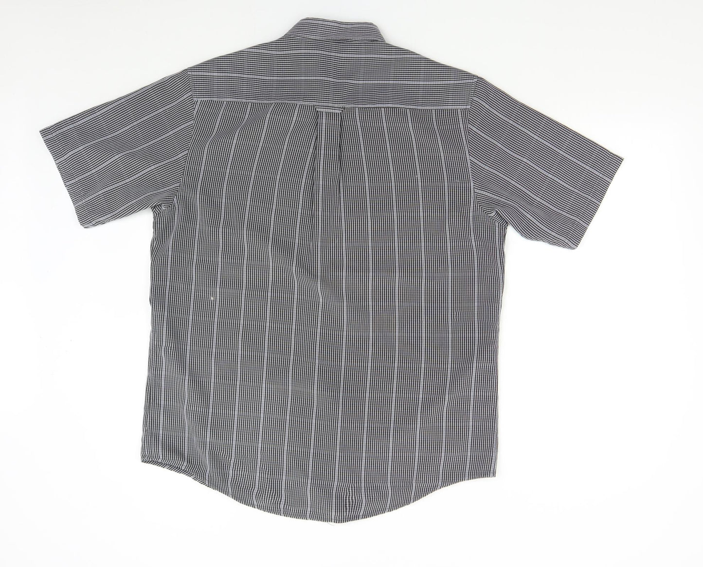 Colin Montgomerie Mens Grey Striped   Button-Up Size M