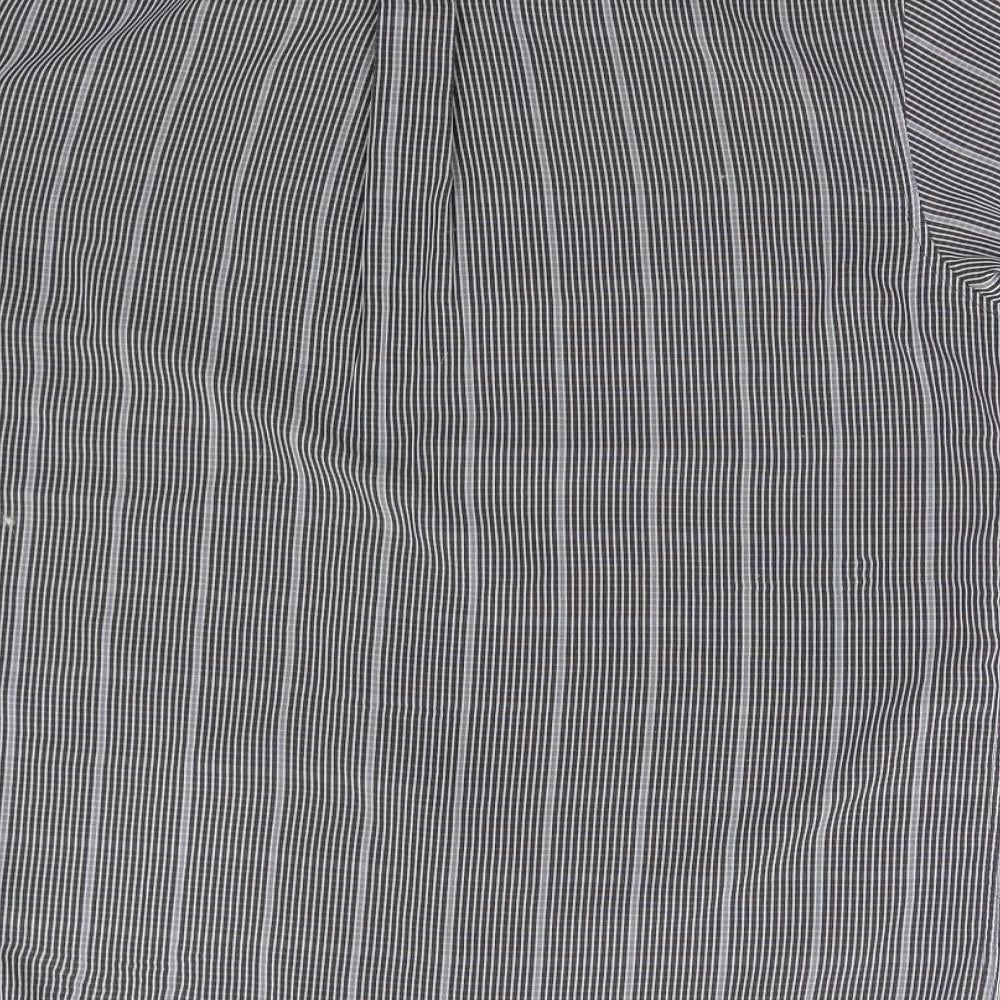 Colin Montgomerie Mens Grey Striped   Button-Up Size M