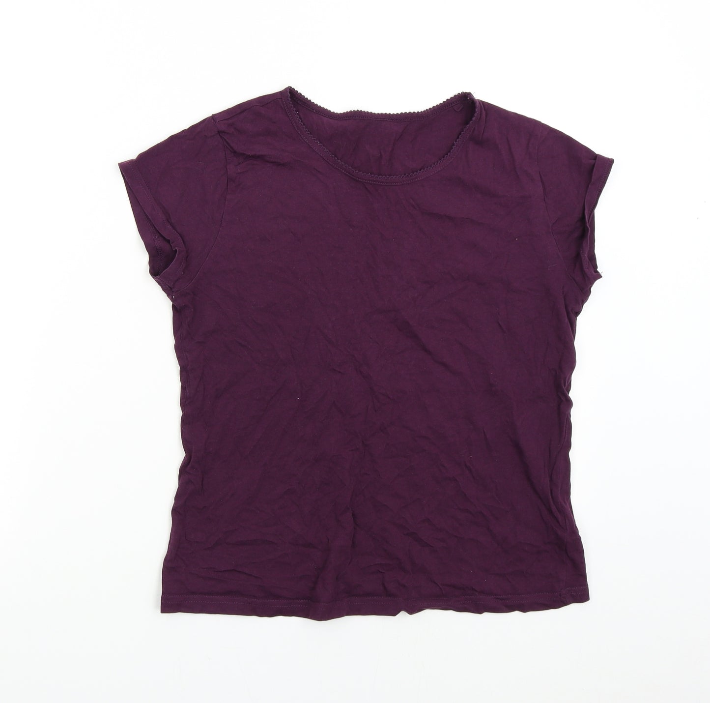 M&S Womens Purple   Basic T-Shirt Size 8