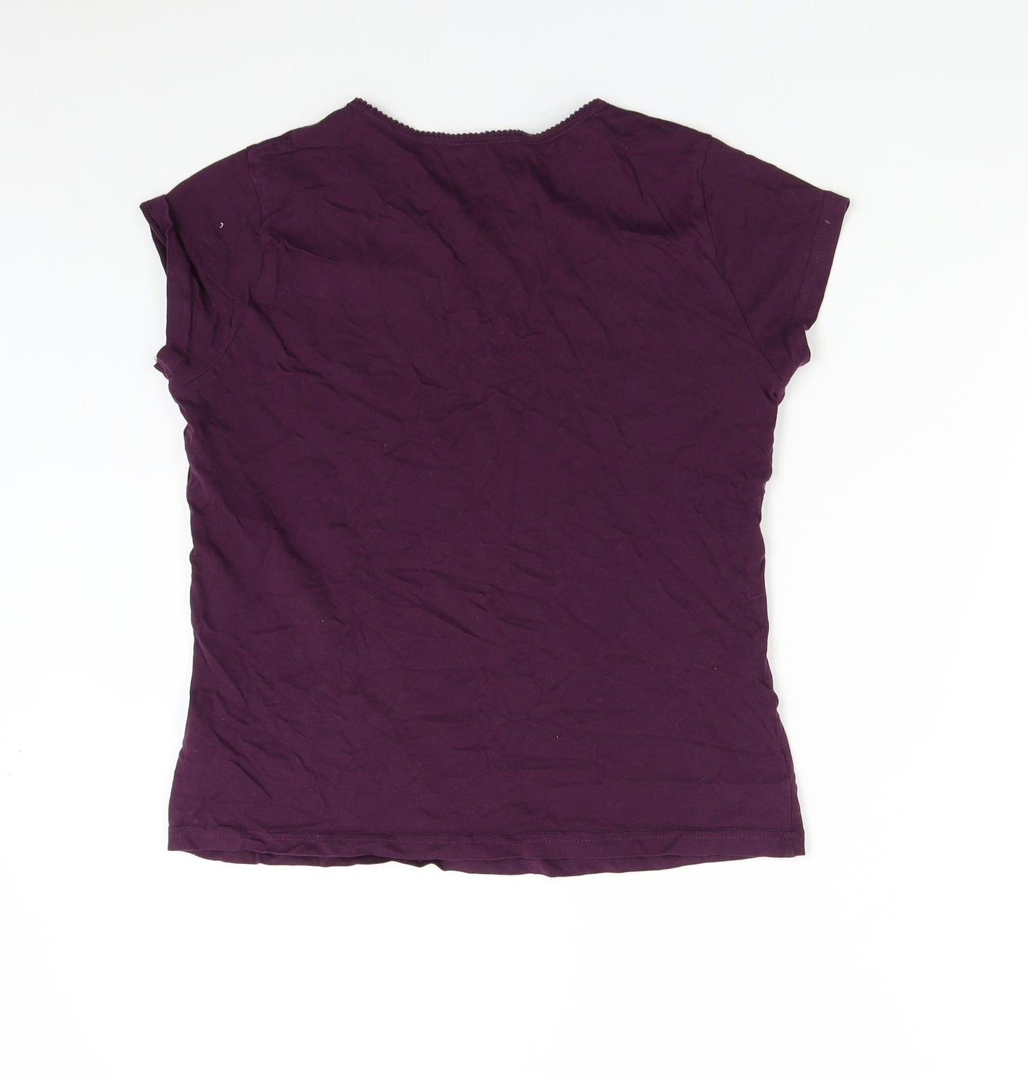 M&S Womens Purple   Basic T-Shirt Size 8