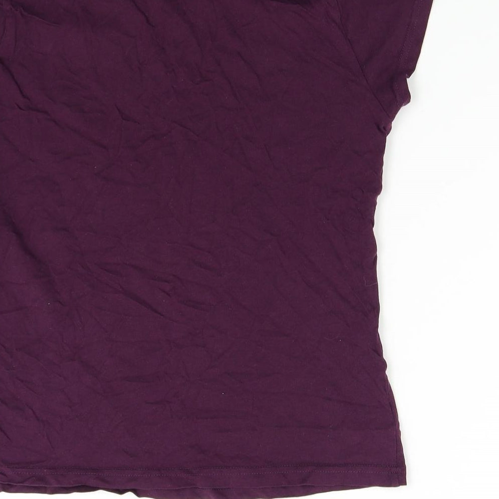M&S Womens Purple   Basic T-Shirt Size 8
