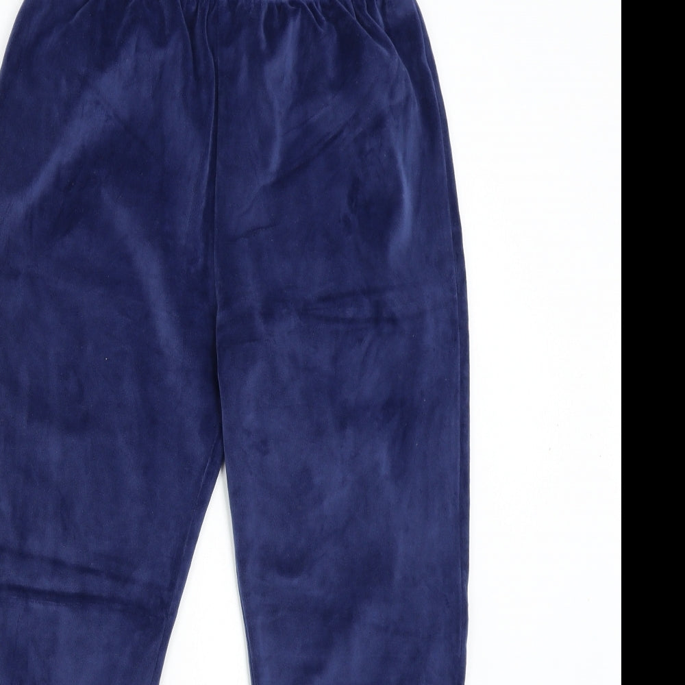 M&S Girls Blue  Velour Sweatpants Trousers Size 13-14 Years