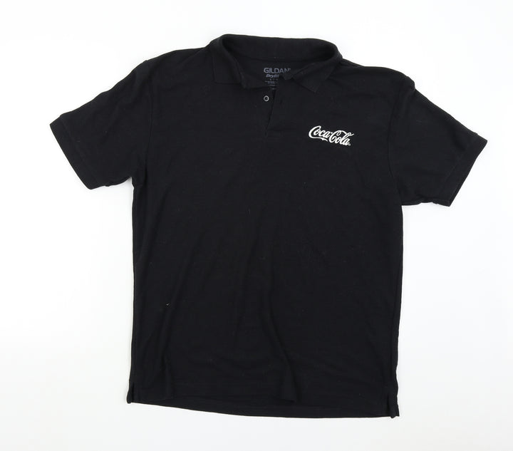 Gildan Mens Black Polo Size L - Coca-Cola