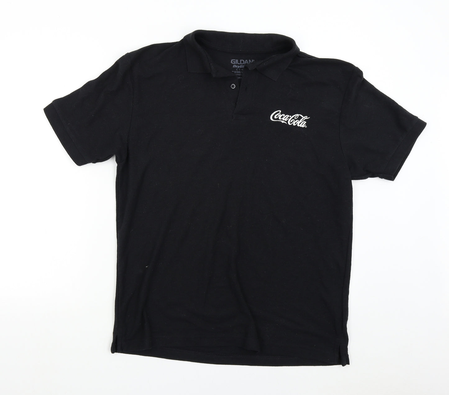 Gildan Mens Black    Polo Size L  - Coca-Cola
