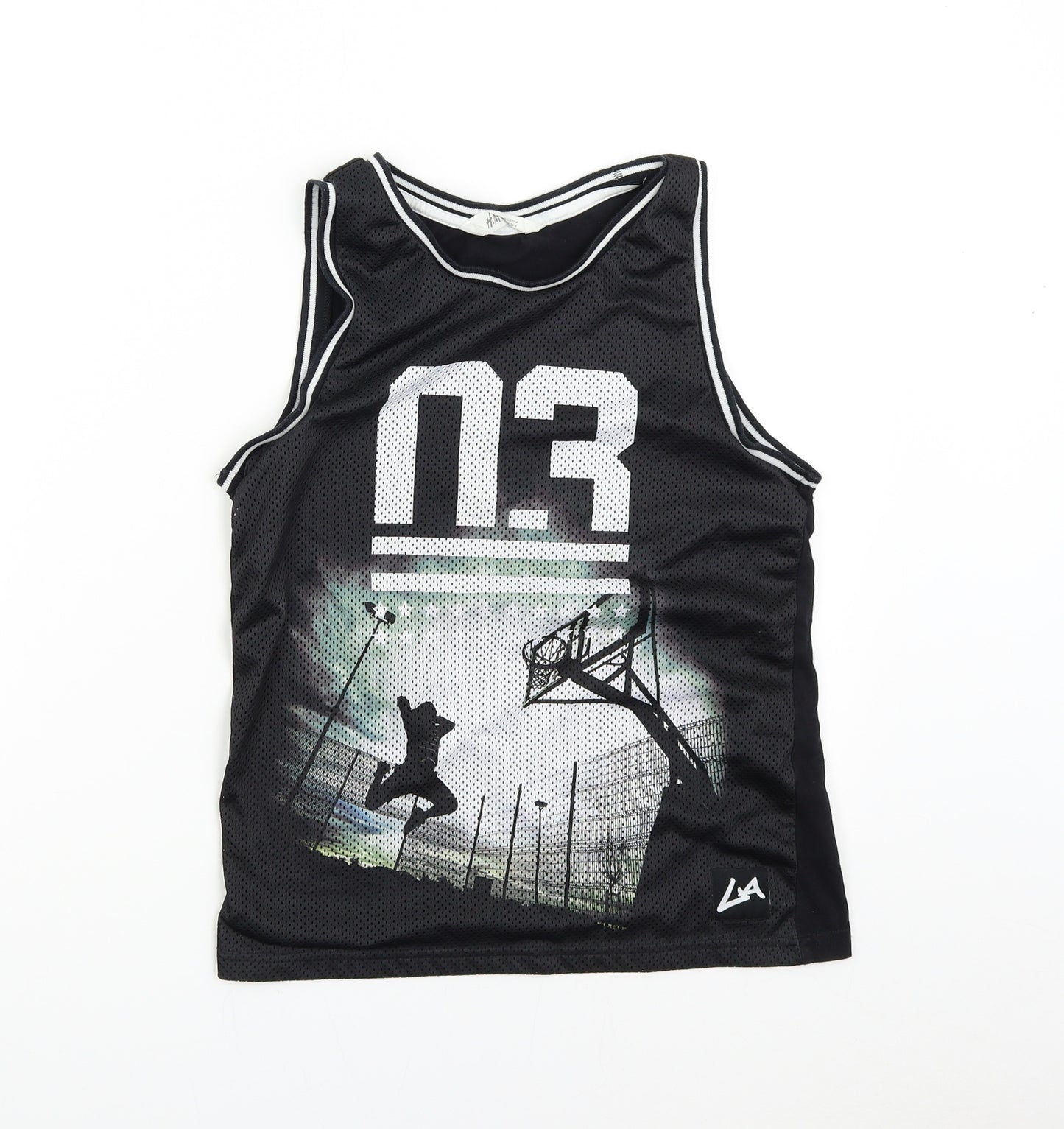 H&M Boys Black   Basic Tank Size 12-13 Years  - Basketball