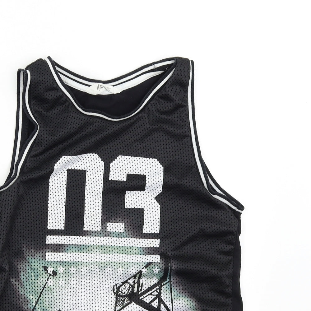 H&M Boys Black   Basic Tank Size 12-13 Years  - Basketball