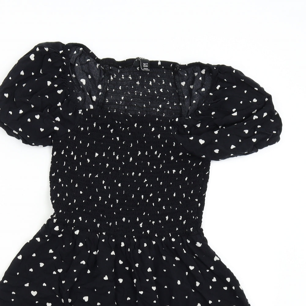 New Look Girls Black Polka Dot  Shift  Size 14 Years