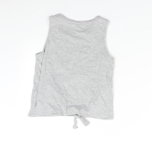 Pep & Co Girls Grey   Basic Tank Size 9-10 Years  - Flamingo Paradise