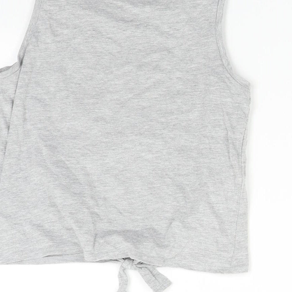 Pep & Co Girls Grey   Basic Tank Size 9-10 Years  - Flamingo Paradise