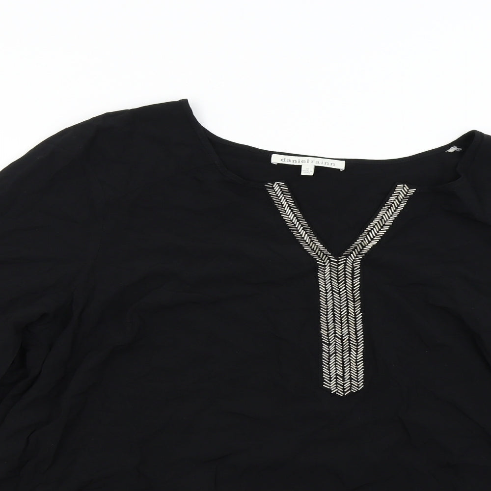 Daniel Rainn Womens Black   Basic Blouse Size XL