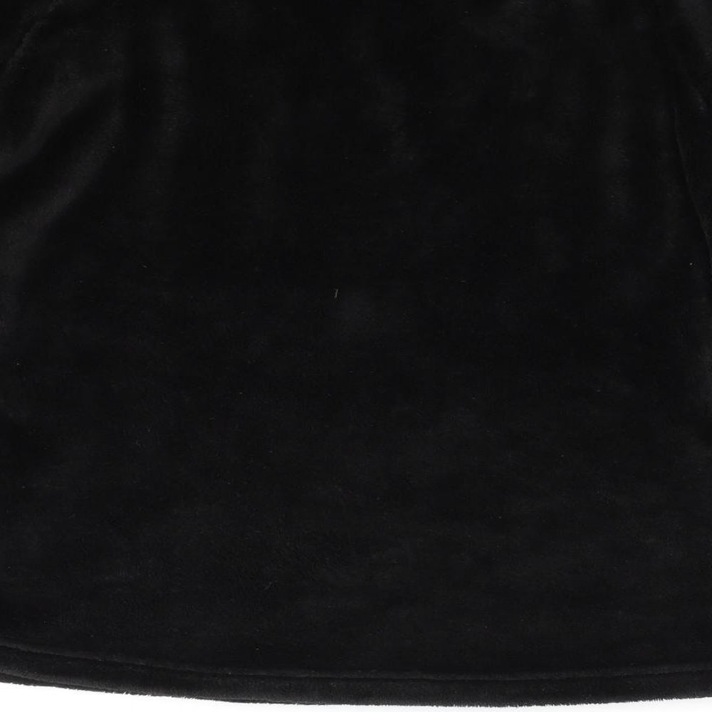 M&S Womens Black Solid Fleece Top Pyjama Top Size 8  - Skunk