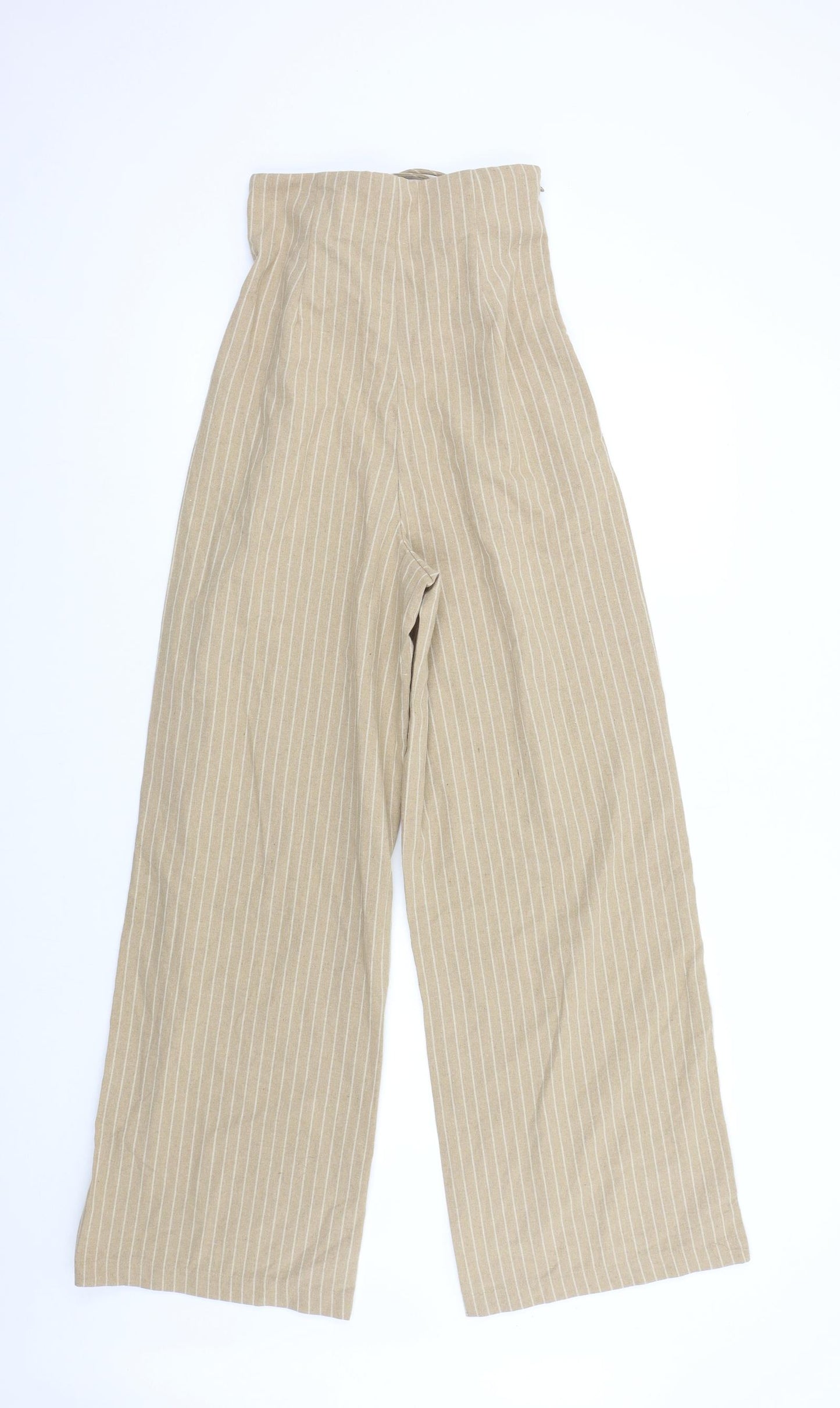 SheIn Womens Brown Striped  Trousers  Size S L30 in - High Corset Waist