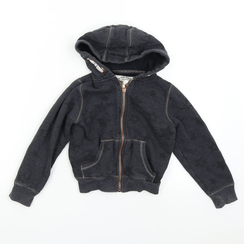 M&S Boys Grey   Full Zip Hoodie Size 6-7 Years  - Stars