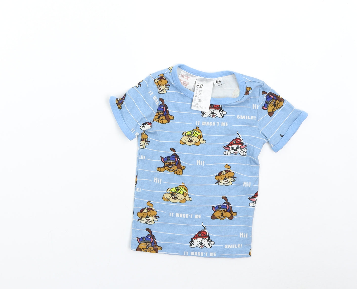 H&M Boys Blue   Basic T-Shirt Size 3-4 Years  - Paw Patrol