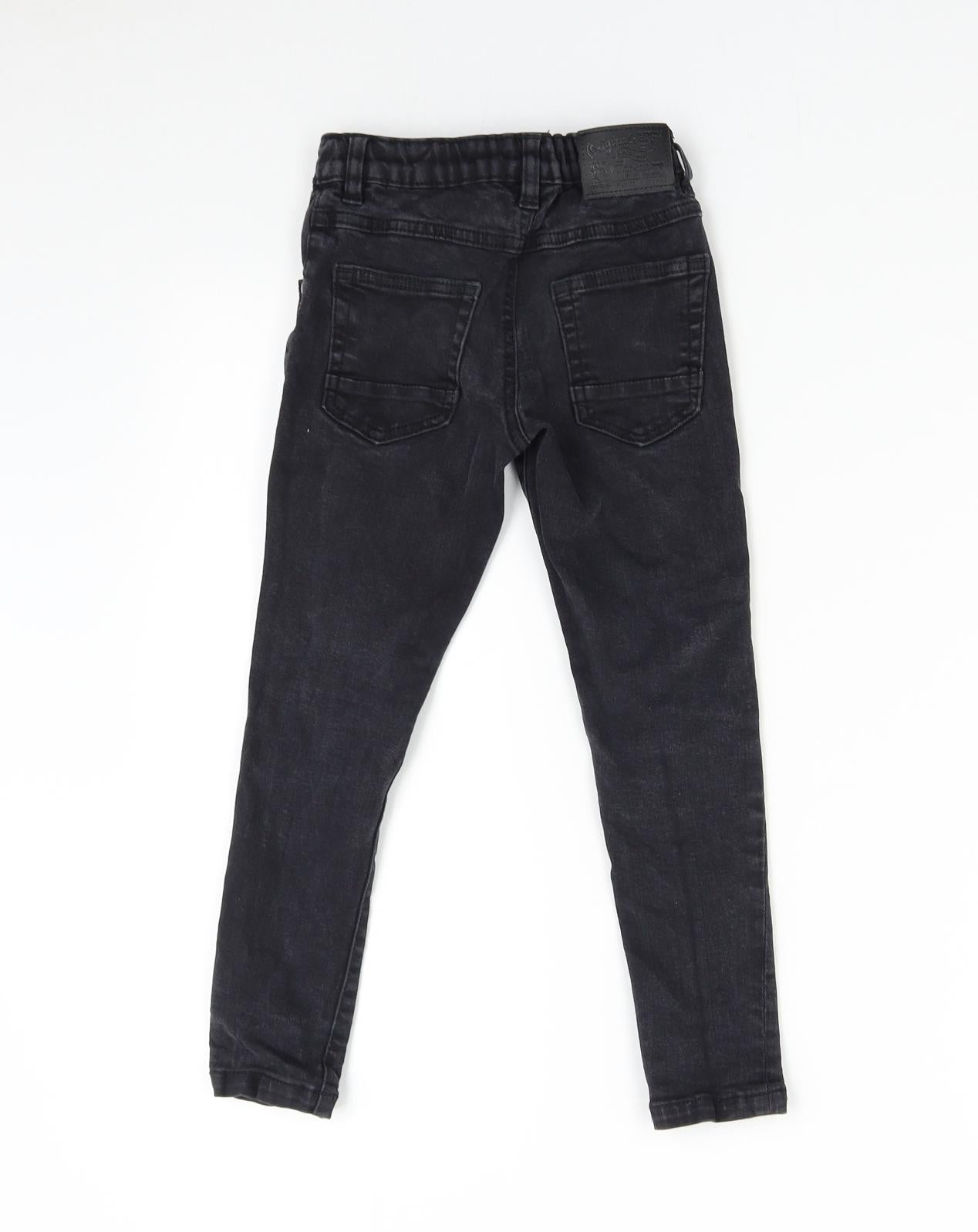 F&F Boys Black  Denim Skinny Jeans Size 6-7 Years