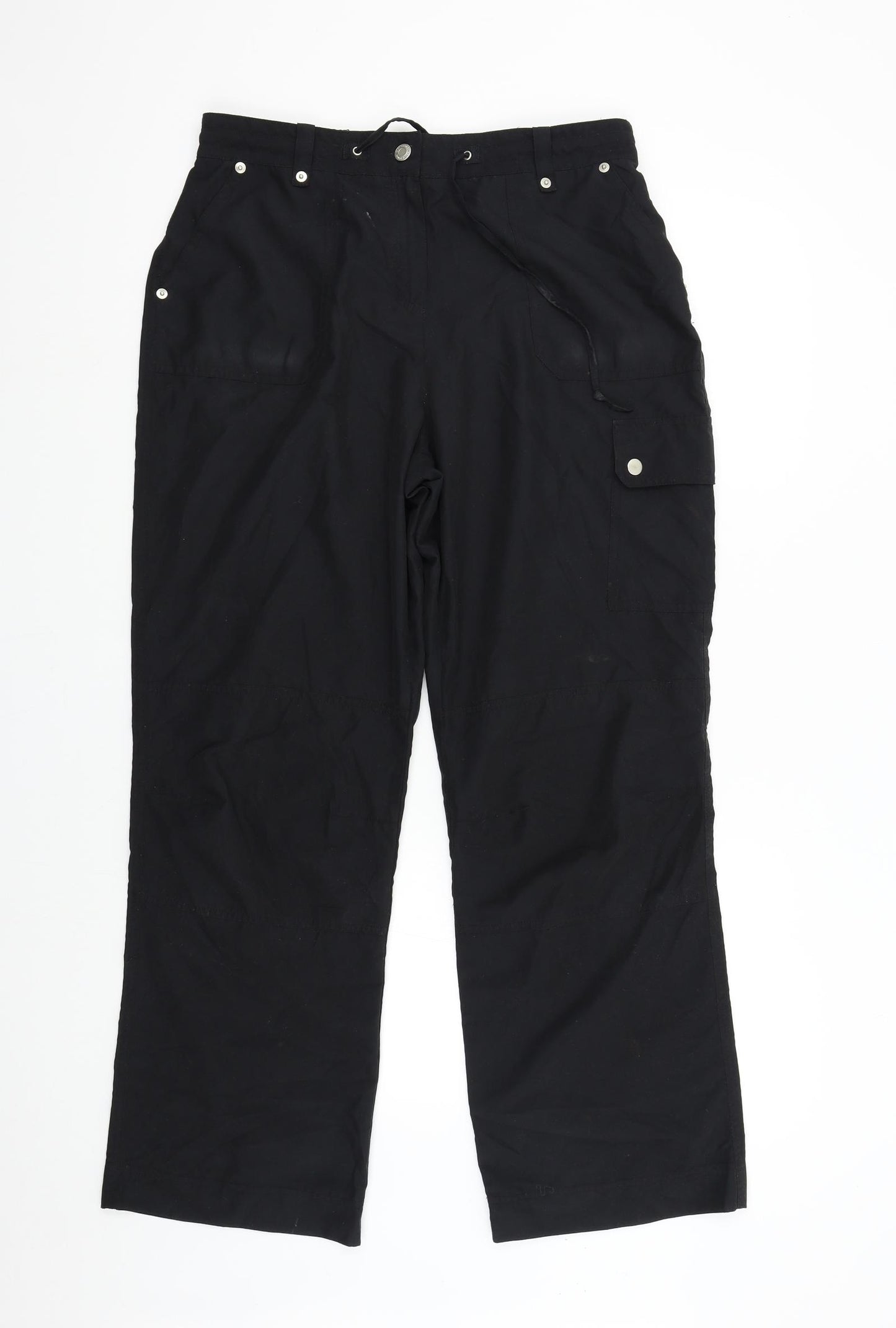 BHS Womens Black   Cargo Trousers Size 12 L29 in
