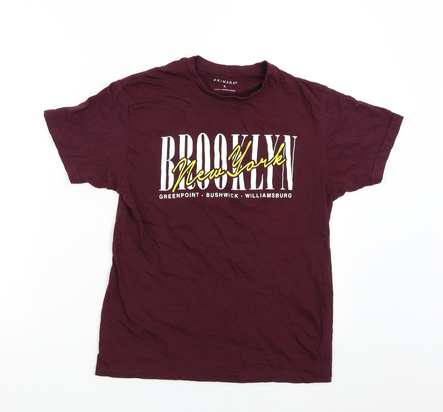 Primark Womens Red   Basic T-Shirt Size S  - Brooklyn New York