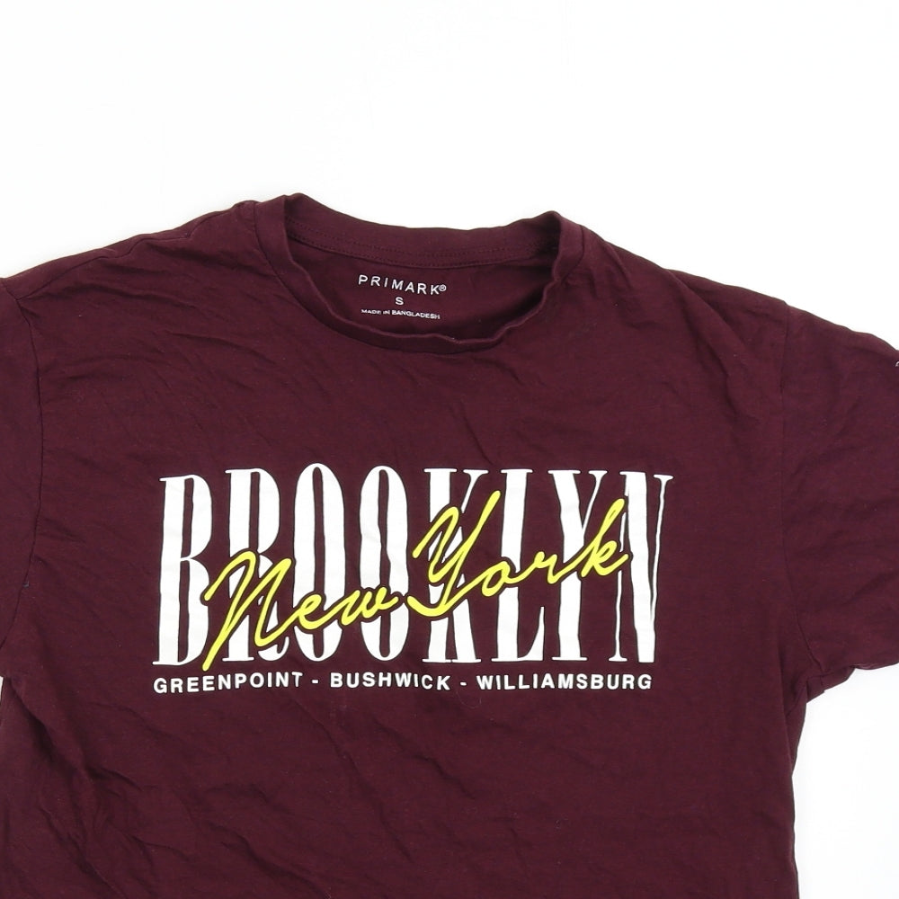 Primark Womens Red   Basic T-Shirt Size S  - Brooklyn New York