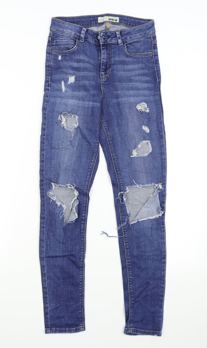 Topshop Womens Blue Denim Skinny Jeans Size 26 L32 in