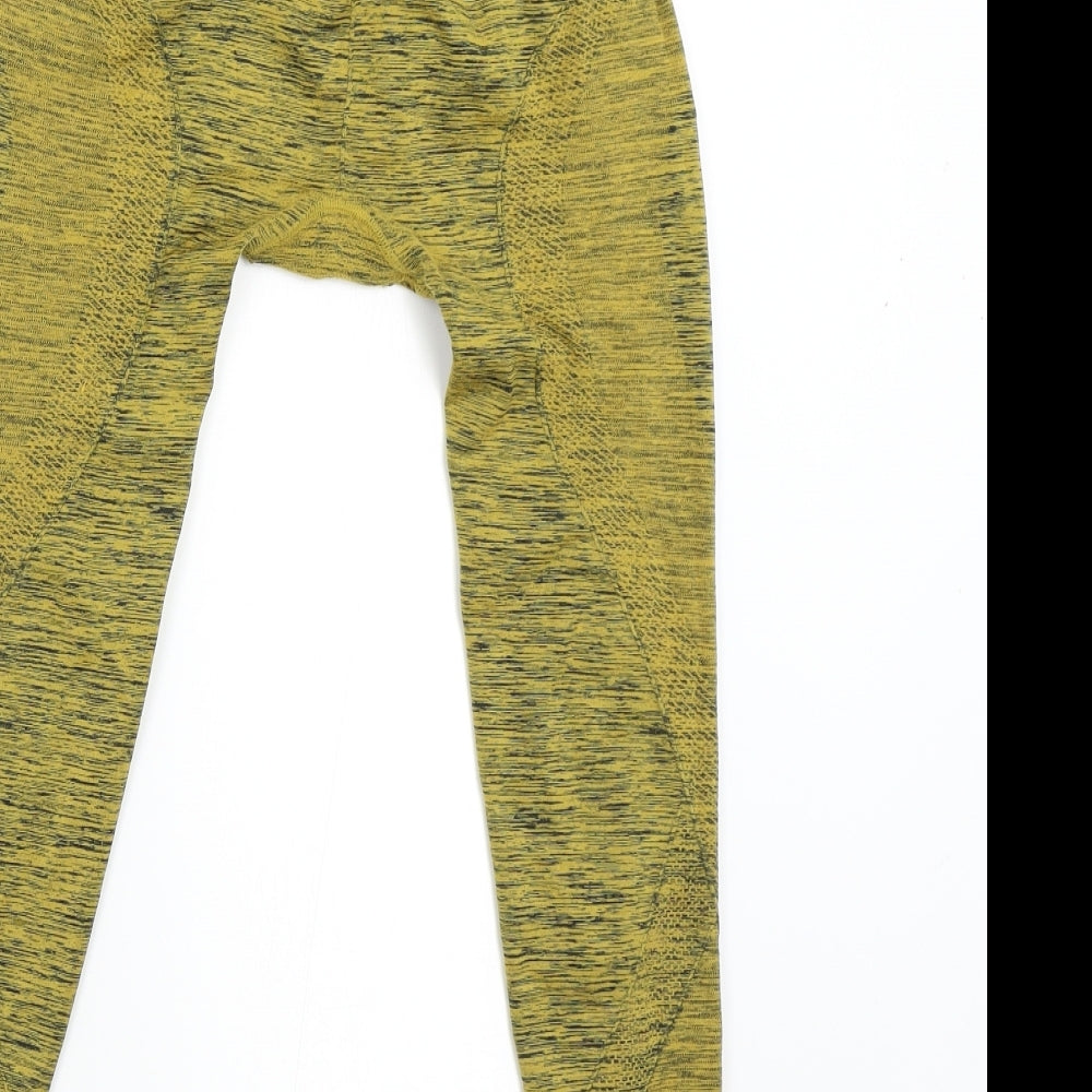 DECATHLON Womens Yellow   Compression Leggings Size S
