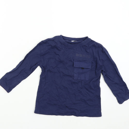 M&Co Girls Blue   Basic T-Shirt Size 4-5 Years