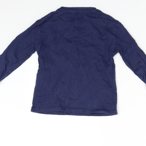 M&Co Girls Blue   Basic T-Shirt Size 4-5 Years