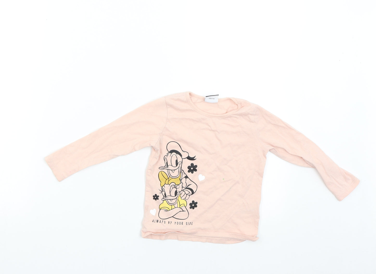 George Girls Pink   Basic T-Shirt Size 2-3 Years  - Disney Donald Duck