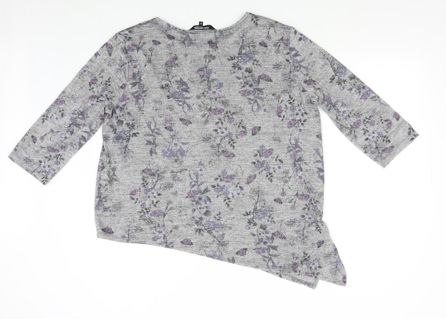 Debenhams Womens Grey Floral  Pullover Jumper Size 16