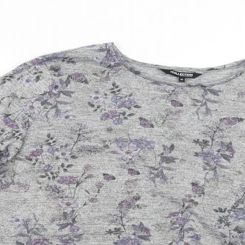Debenhams Womens Grey Floral  Pullover Jumper Size 16