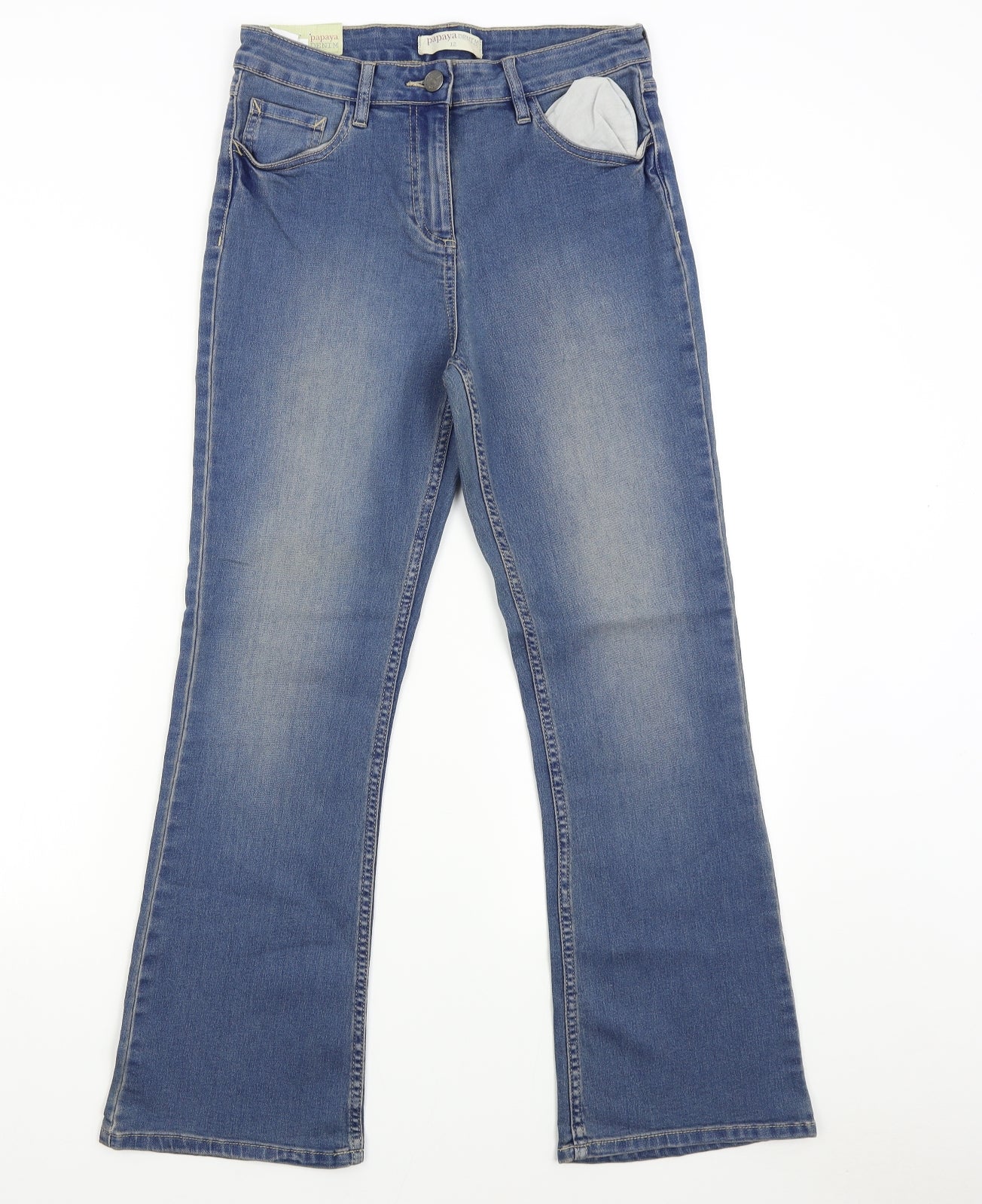 Papaya Womens Blue  Denim Bootcut Jeans Size 12 L28 in