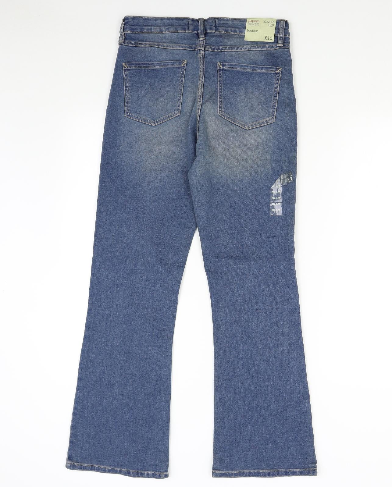Papaya Womens Blue  Denim Bootcut Jeans Size 12 L28 in