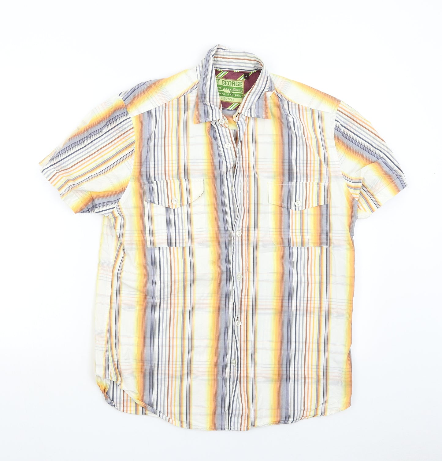 Duffer Mens Multicoloured Check   Button-Up Size M
