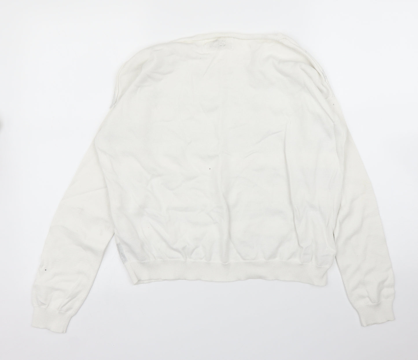 GUESS Womens White   Pullover Jumper Size S