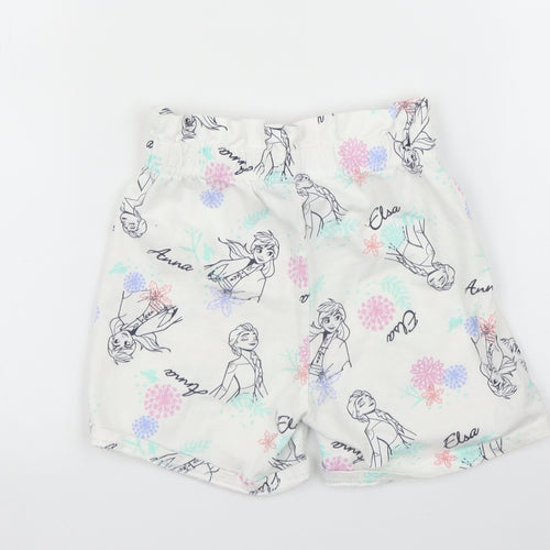 George Girls White   Paperbag Shorts Size 5 Years - Frozen