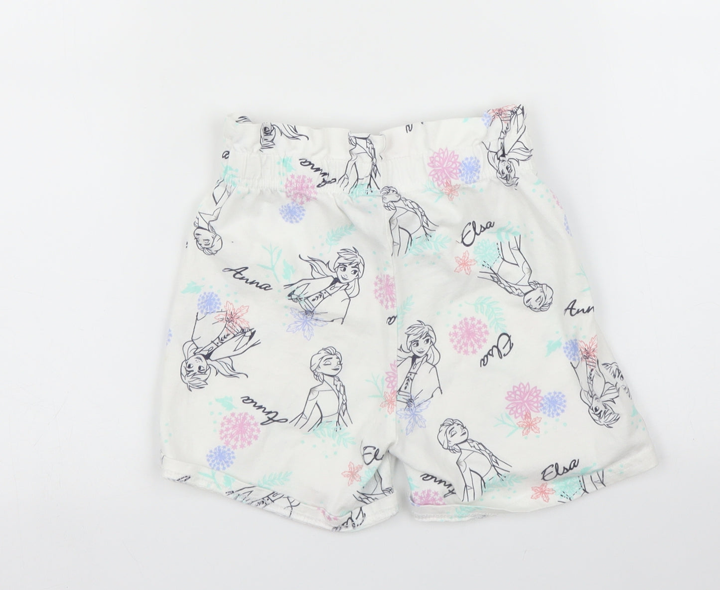 George Girls White   Paperbag Shorts Size 5 Years - Frozen